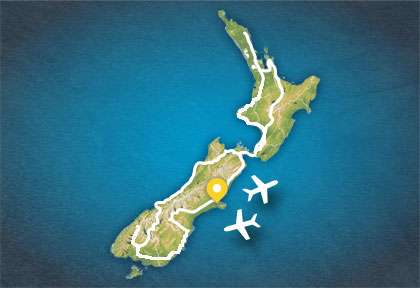 Carte Circuit Ultimate Explorer au départ de Christchurch