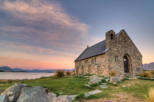 Nouvelle-Zélande - Lake Tekapo - The Church of the Good Sheperd