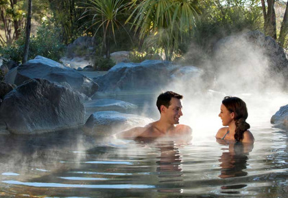 Nouvelle-Zélande - Rotorua - Polynesian Spa - accès au Lake Spa